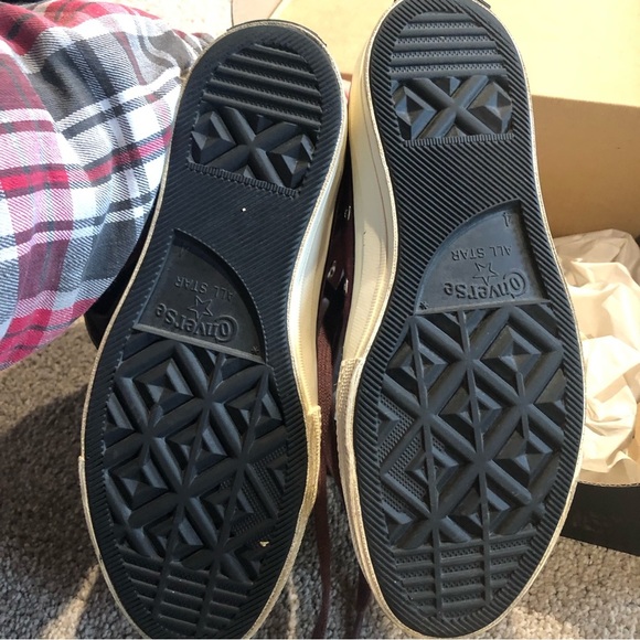 Like new CONVERSE unisex high top patchwork Chuck 70 Hi wine rose taupe women 6 - Picture 7 of 11